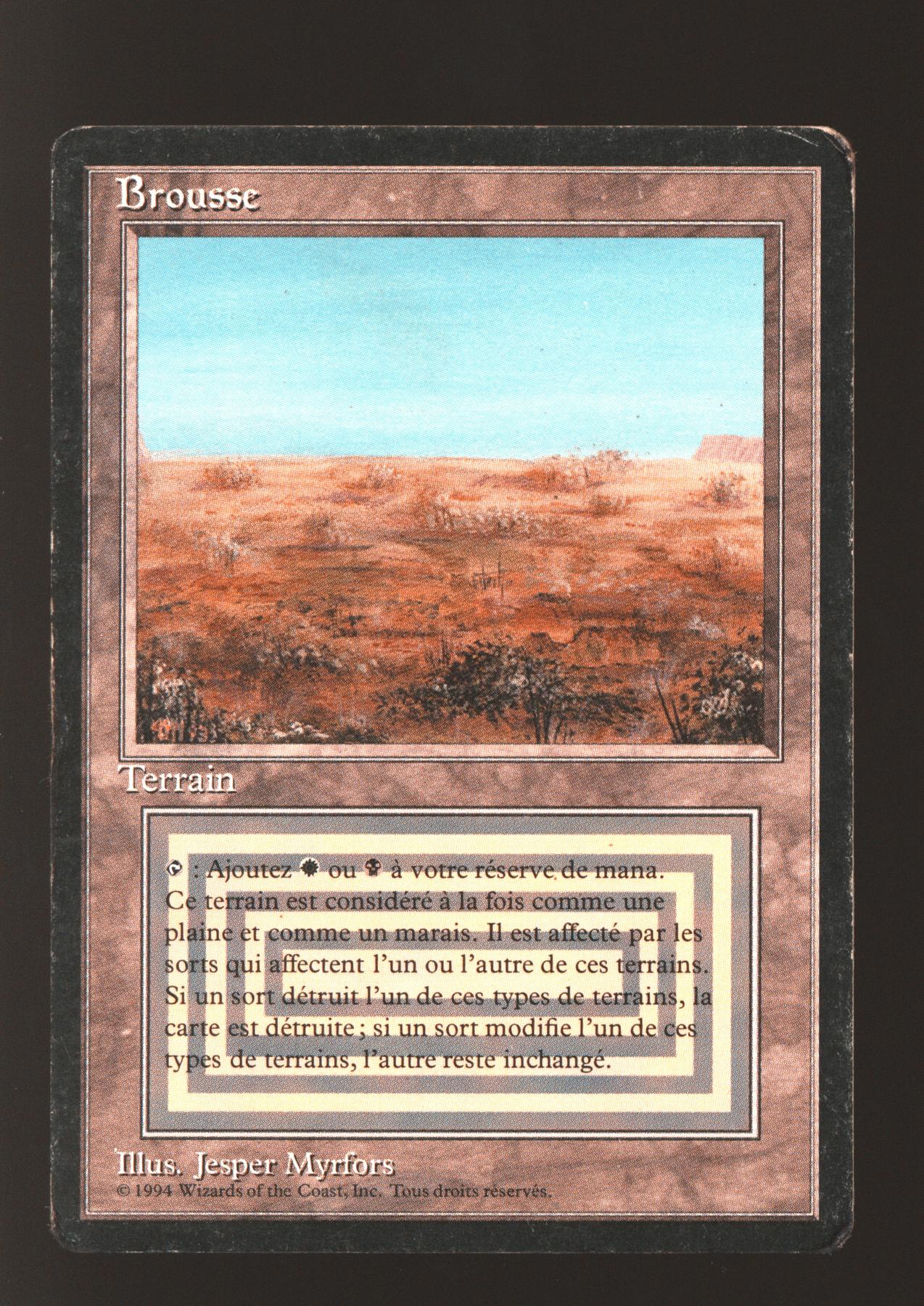 MTG scrubland フランス語版　FBB 黒枠 Scrubland (FBB Italian) – MTGKingpin